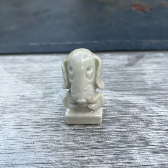 Vintage Dog Figurine  Japan Blue Anthropomorphic Surprised Weirdo Rare Dog Lover - Picture 1 of 2